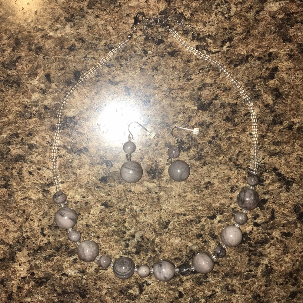 Necklace and the earrings